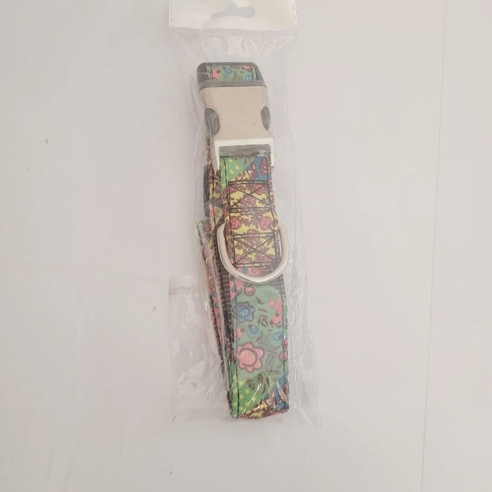Nylon Floral Collar Dog Puppy Adjustable for Small Medium Large Pets Size L